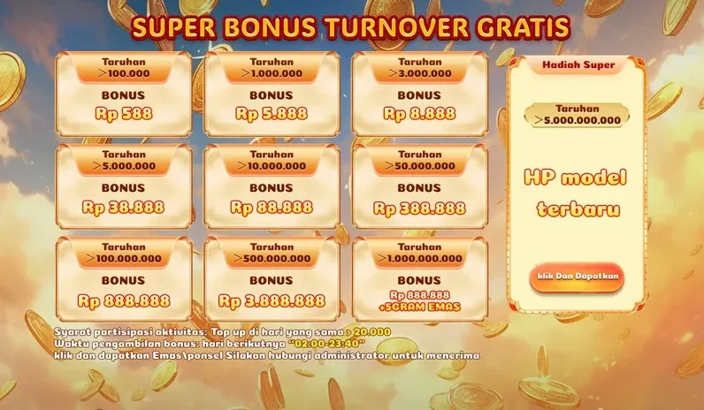 SUPER BONUS TURNOVER GRATIS